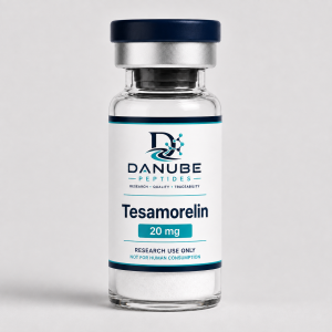 Danube Peptides Tesamorelin 20 mg laboratory research vial