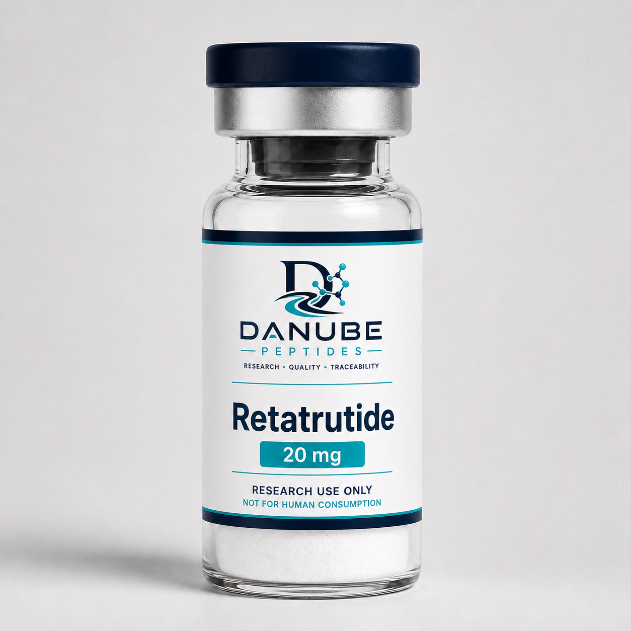 Danube Peptides Retatrutide 20 mg laboratory research vial